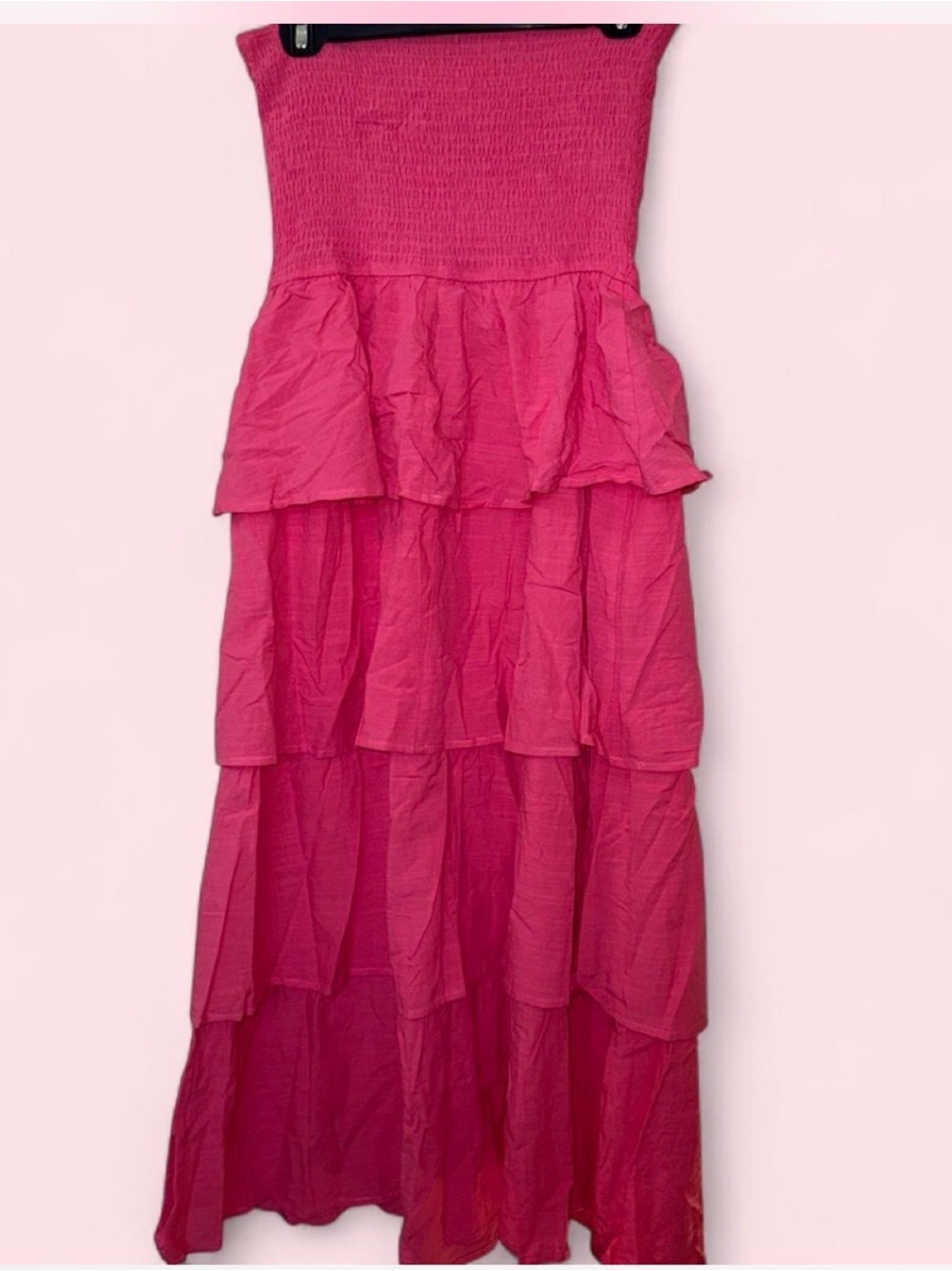 ZESICA Strapless Smocked Tiered Maxi Dress new with tags